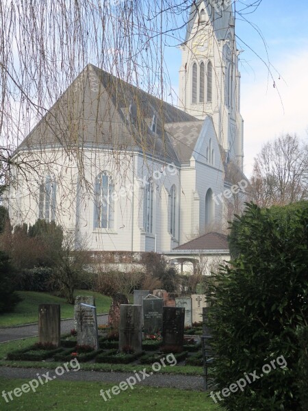 Church Building Steeple Architecture Graves