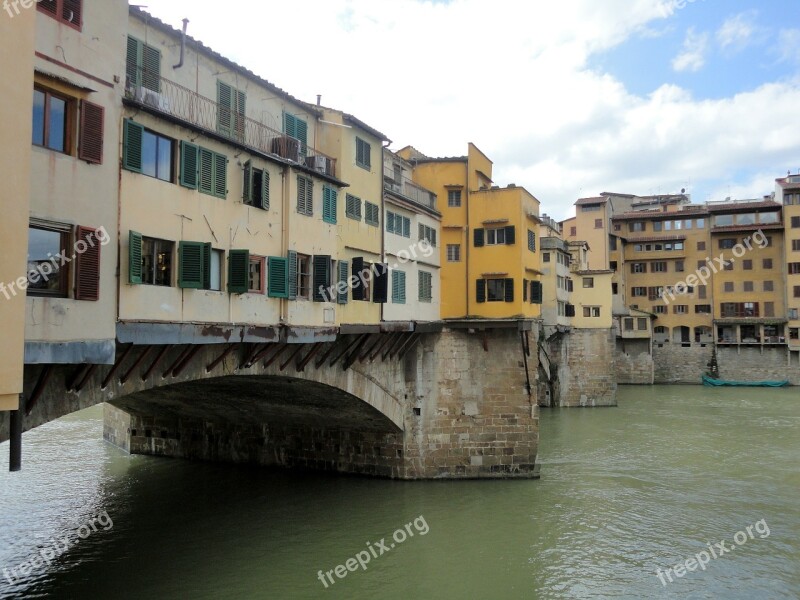 Florence Tuscany Italy Ponte Vecchio Water