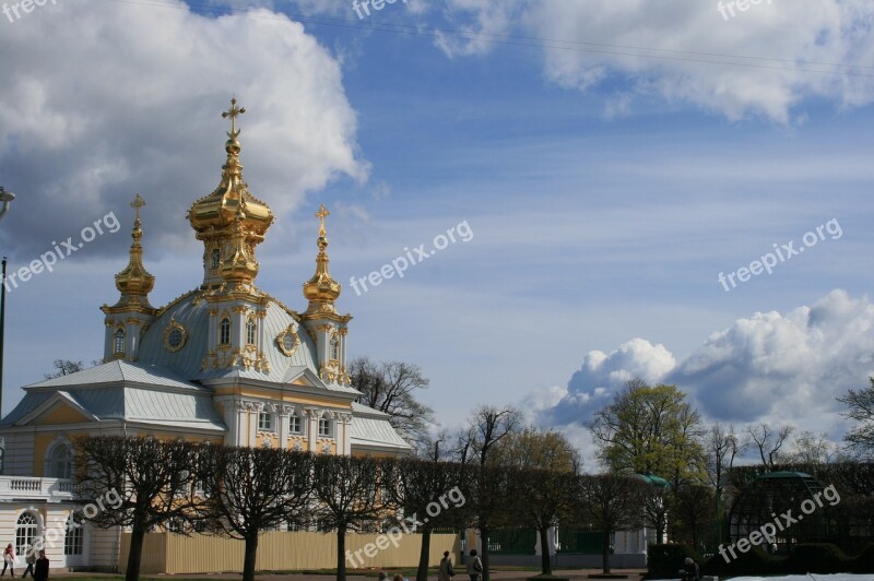 Palace Ornate Garden Sky Clouds