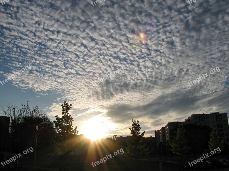 Cirrocumulus Cirrus Clouds Sunset Sundown