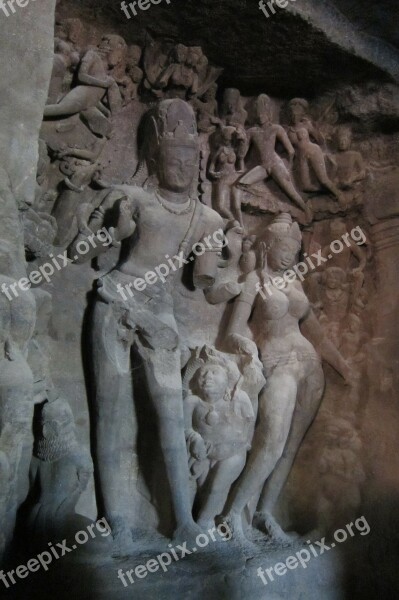 Idol Elephanta Island Shiva Shiv Parvati