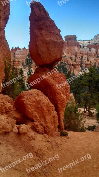 Balanced Rock Bryce Canyon Rock Formation Erosion Utah