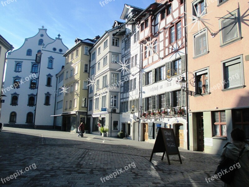 Historic Center Façades Architecture Historic House St Gallen