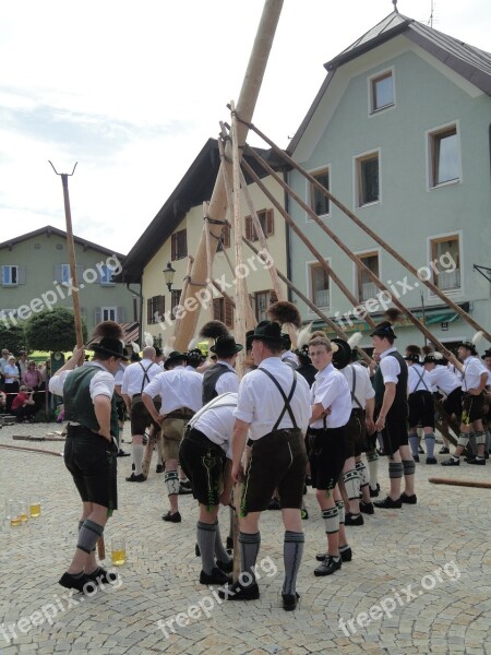 Maypole Bad Reichenhall 1 May Maypole Set Up Tradition