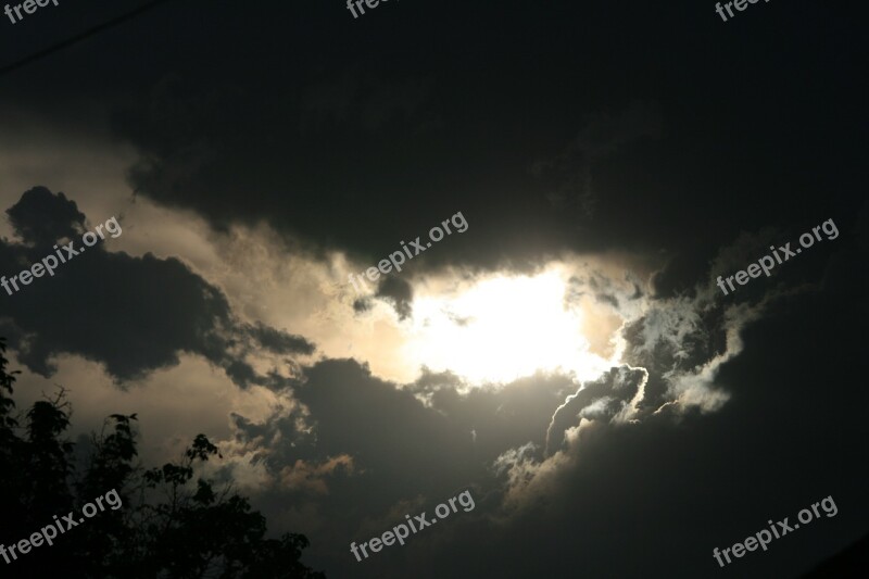 Sky Clouds Dark Greys Layered