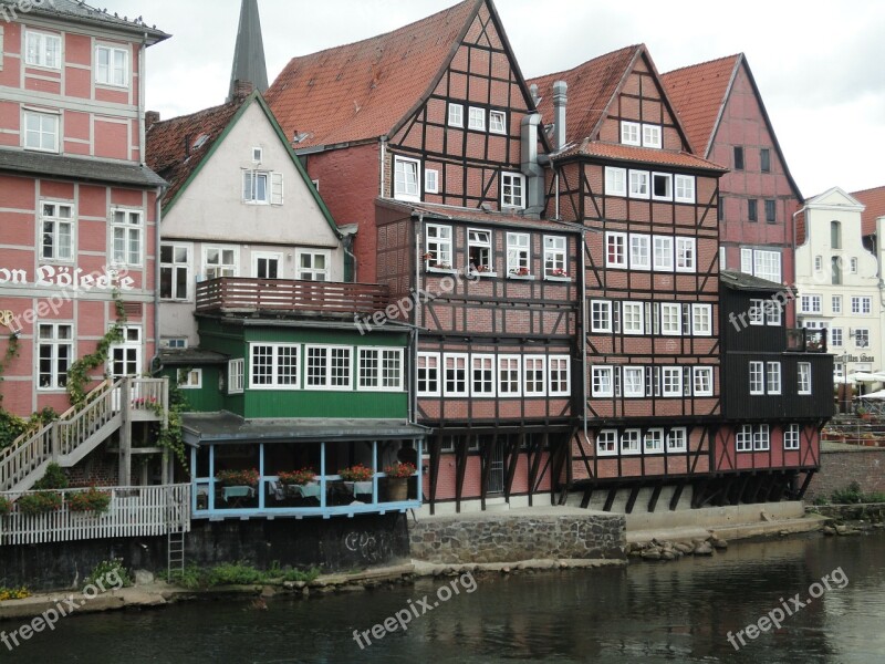 Lüneburg Water Bank Old Houses Houses Facades