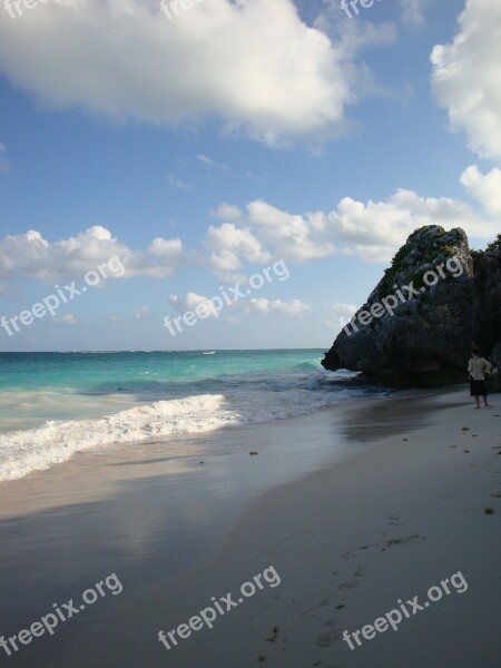 Beach Tropical Mexico Waves Sky