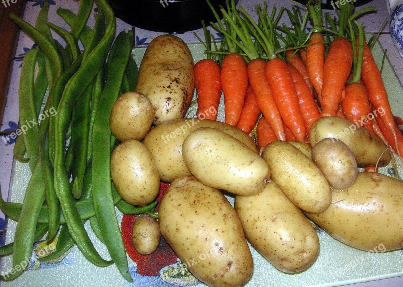 Vegetables Potatoes Carrots Peas Organic