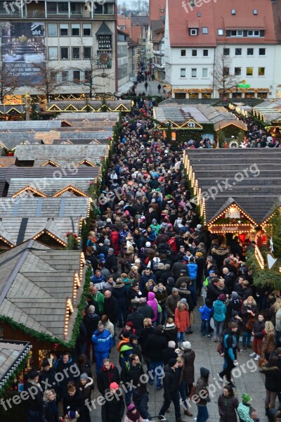 Christmas Market Ulm Crowd Christmas Time Free Photos