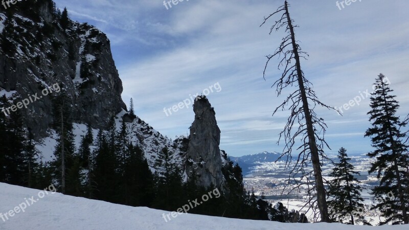 Allgäu Winter Backcountry Skiiing Tegelberg Yellow Wall