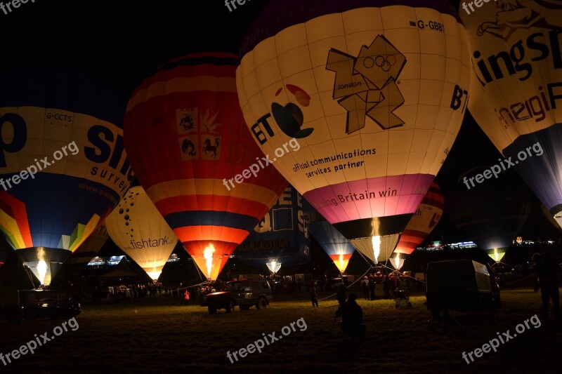 Balloon Hot Air Balloons Flying Night Bristol