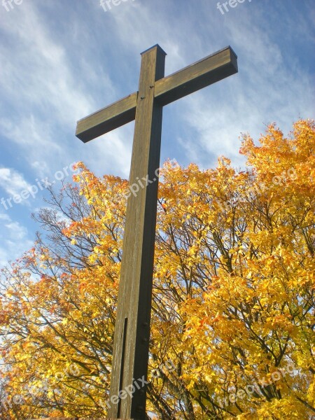 Cross Tree Autumn Free Photos