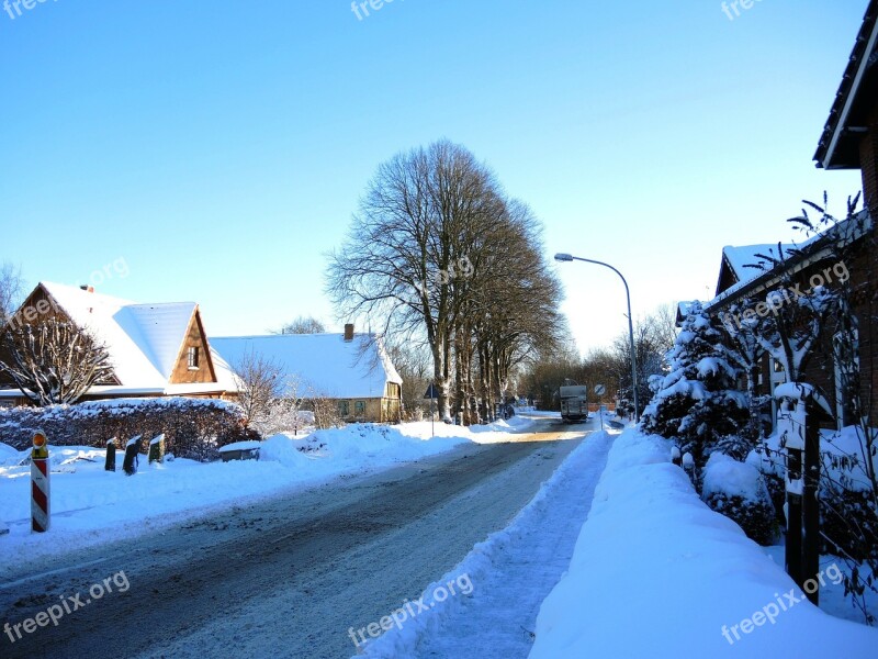 Winter Sun Sky Blue Village Free Photos