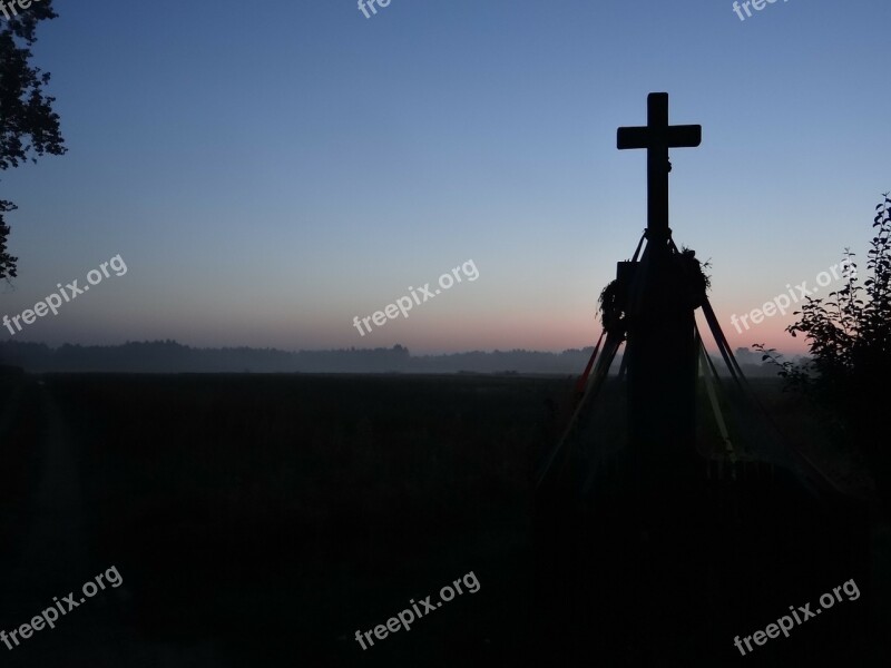 Cross Dawn The Silhouette Free Photos