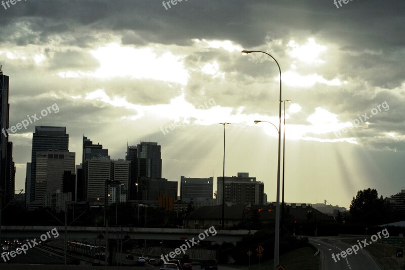 Calgary Sunset Downtown Alberta Canada