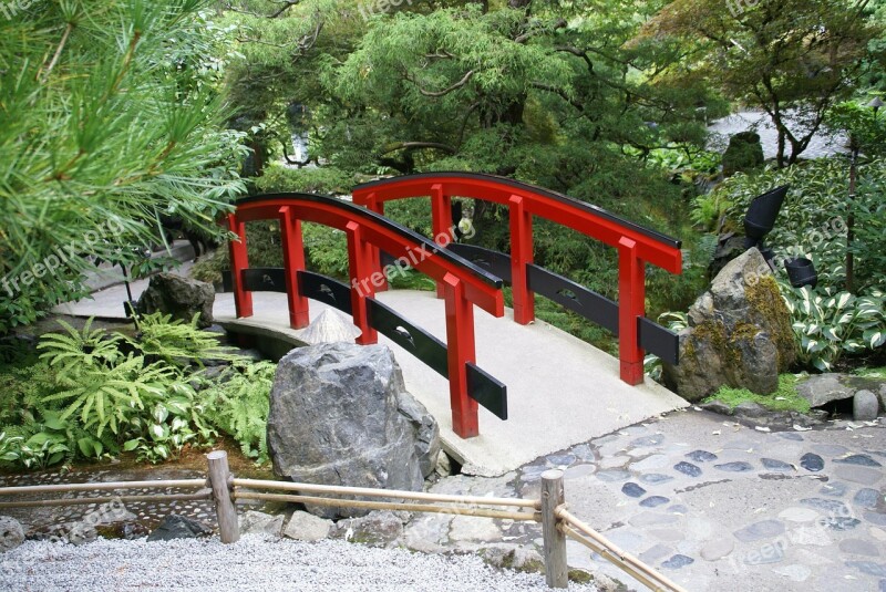 Bridge Red Botanical Garden Butchart Gardens Garden