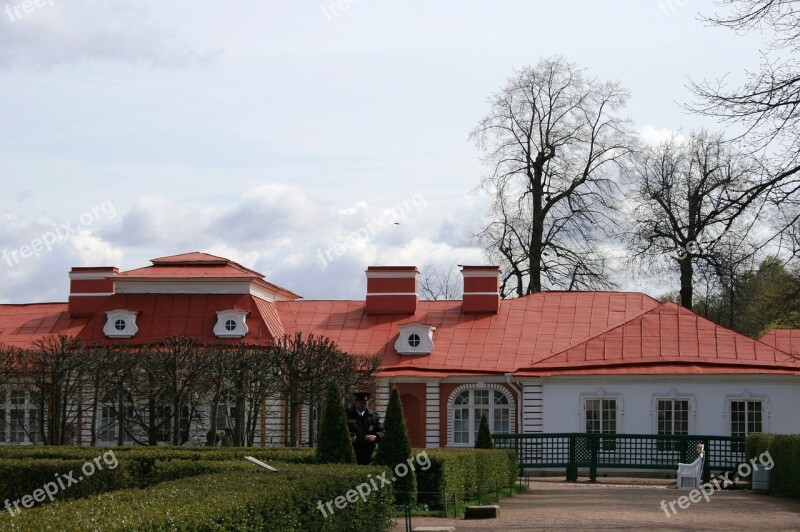 Monplaisir Palace Building Historic Roof Red Walls White