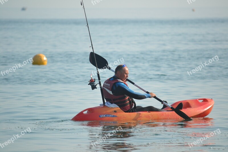 Kayak Canoe Paddles Paddling Fisherman