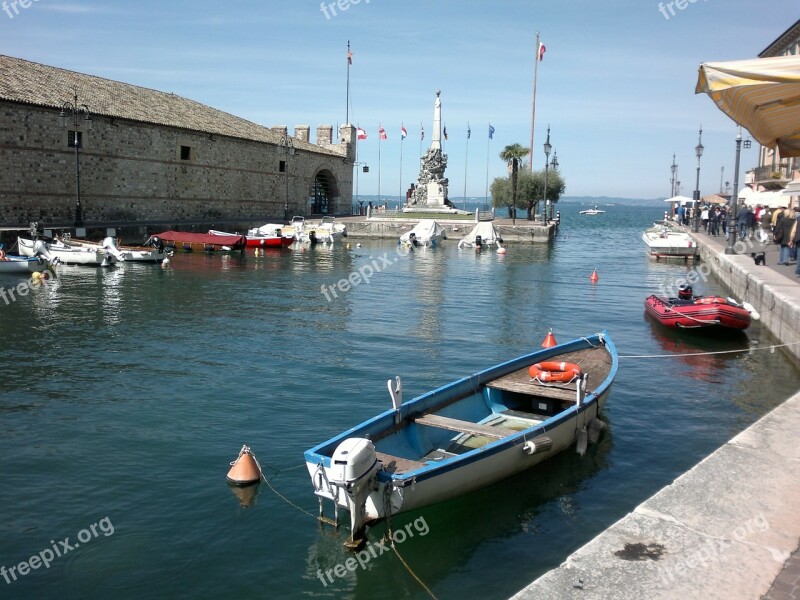 Lazise Garda Boats Powerboat Boat Harbour