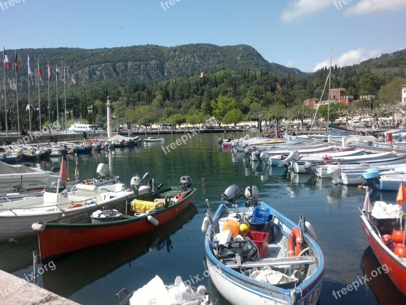 Boats Port Boat Harbour Garda Italy