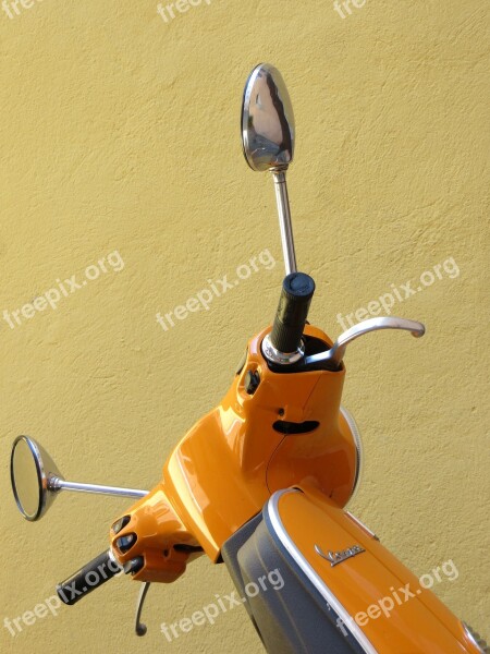 Vespa Orange Roller Handlebars Retro