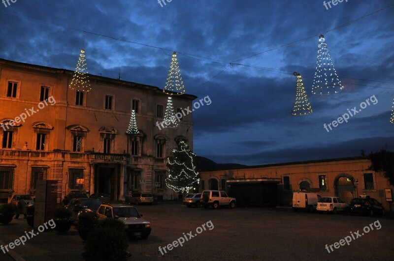 Umbria Spoleto Piazza Christmas Sky