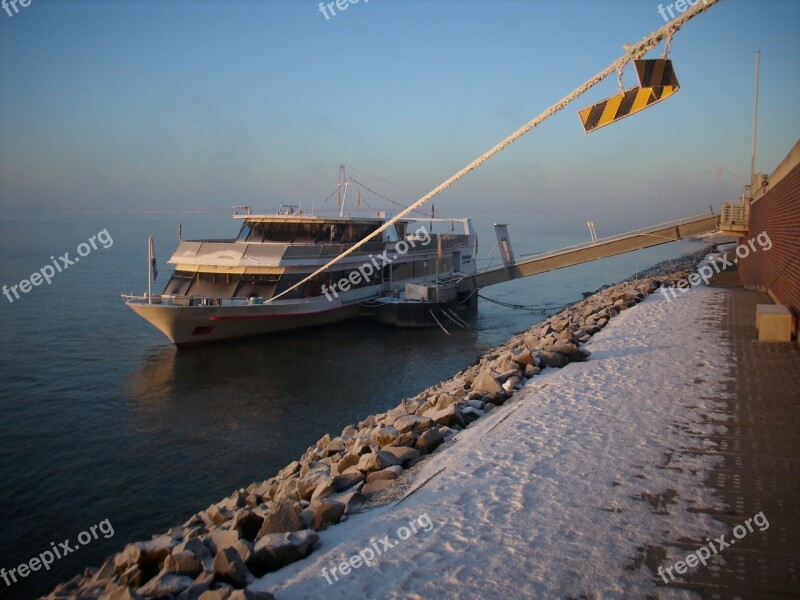 Ferry Boat Emmerich Rhine Rheinbrücke