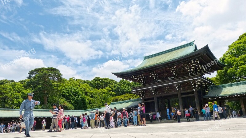 Shrine Japan Tokyo Japanese Crowd