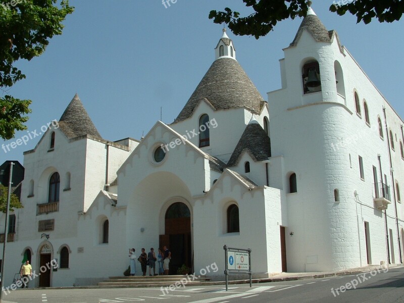 Alberobello Trulli Puglia Church Free Photos