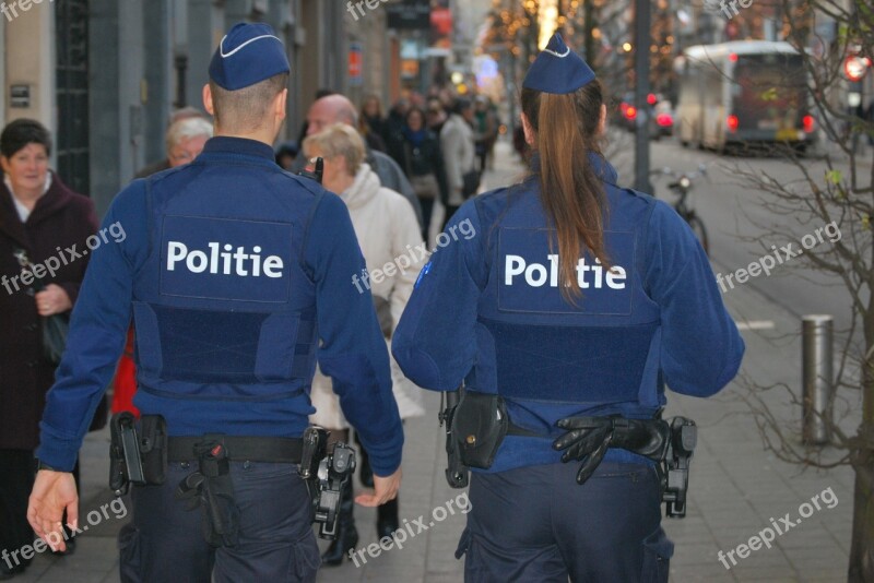 Police Blue People Uniform Patrol