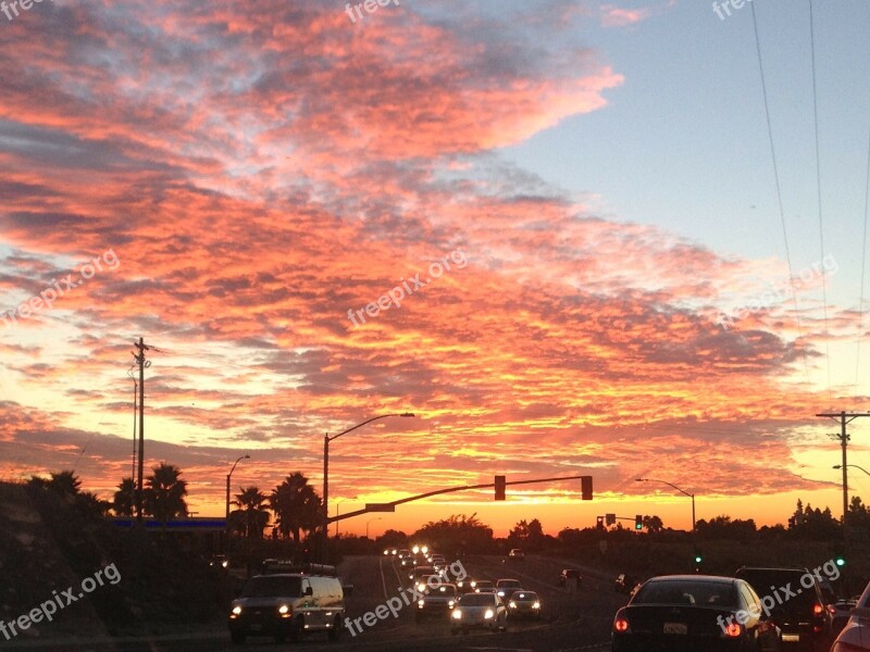 Traffic Street Head Lights Oceanside California