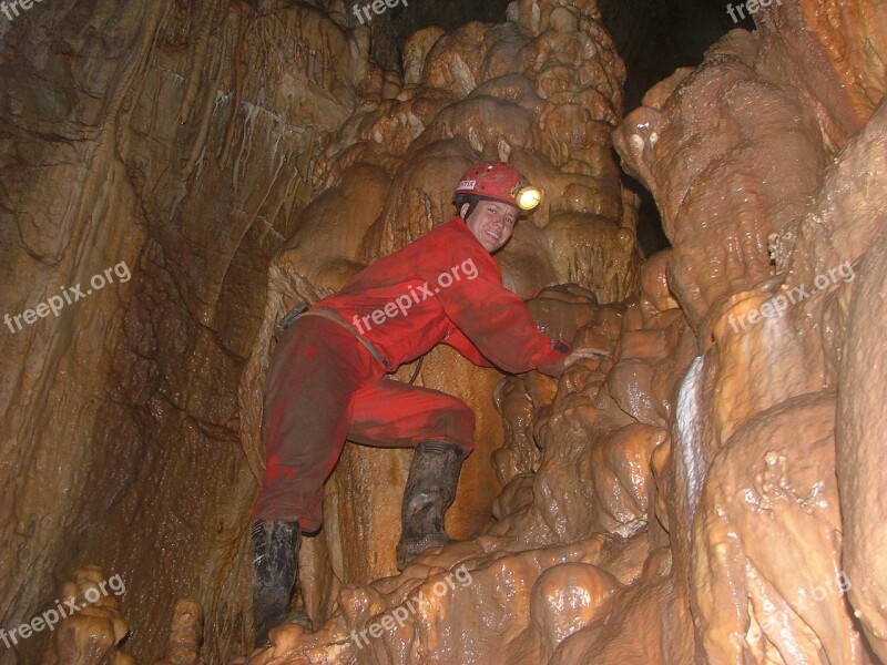 Caver Slippery Meteor Cave Aggtelek Hg Cave