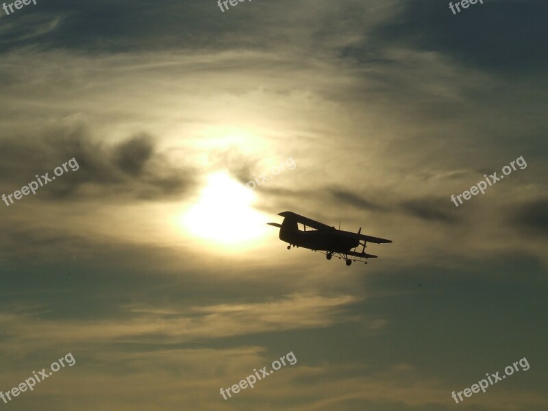 Aircraft An 2 An Overflight Over In Miskolc Sunset