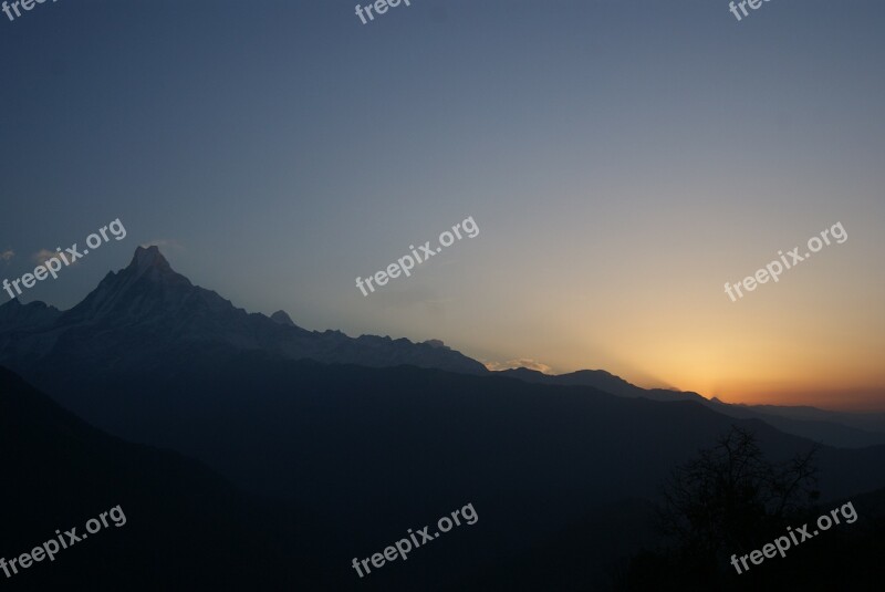 Himalayas Nepal Mountain Mountains Summit Pyramid