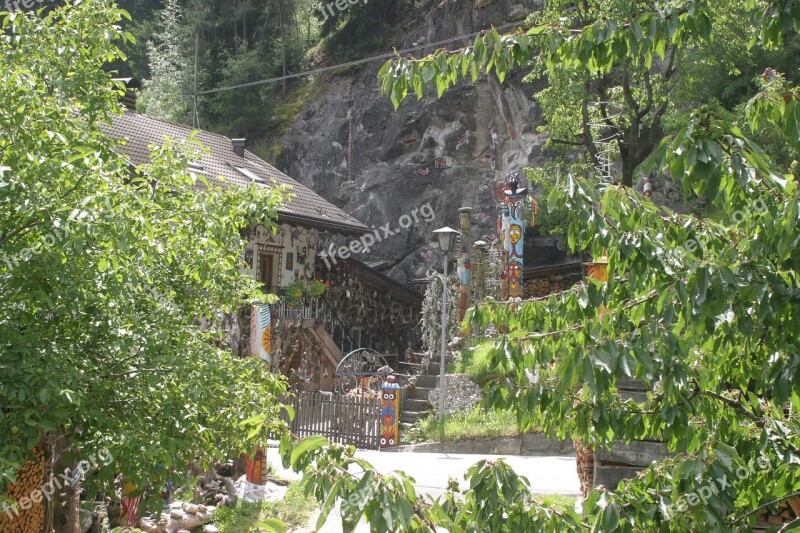 South Tyrol Italy Val Venosta House Bushes