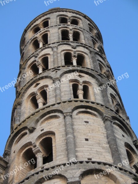 Tour Fenestrelle Uzès Monuments Facade Saint Théodorit Cathedral