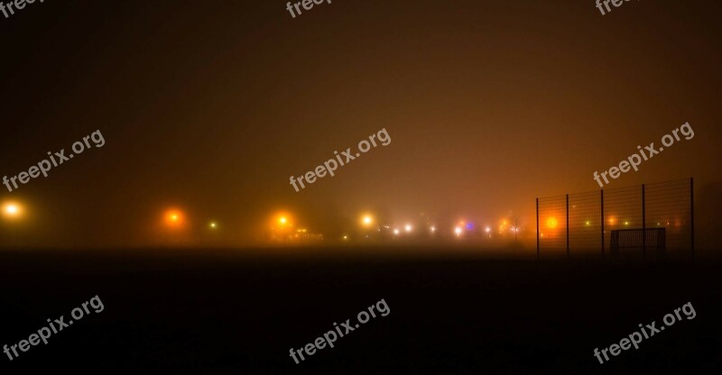 Lights Fog Meadow Abendstimmung Pasture