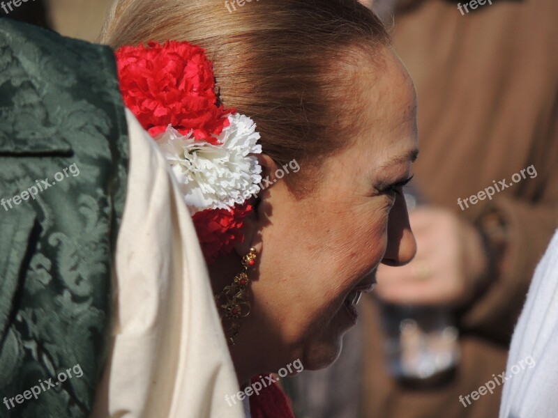 Folklore Carnation Face Women Dance