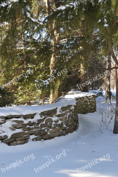 Wall Snow Winter Season Landscape