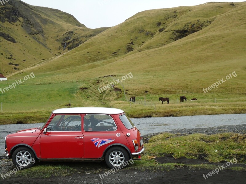 Mini Cooper Auto Iceland Nature Free Photos