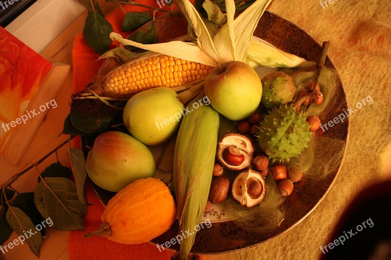 Thanksgiving Chestnut Apple's Plate Autumn