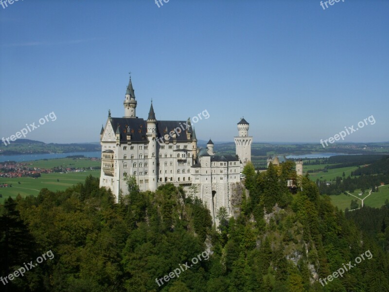 Neuschwanstein Castle Fairy Castle Castle Marie Bridge King Ludwig The Second