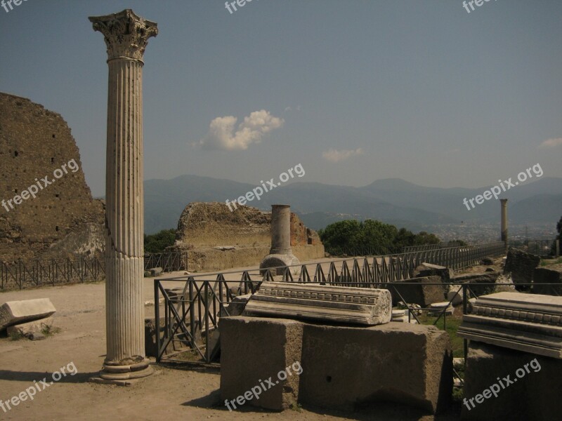 Pompeii Columnar Statue Naples Antique