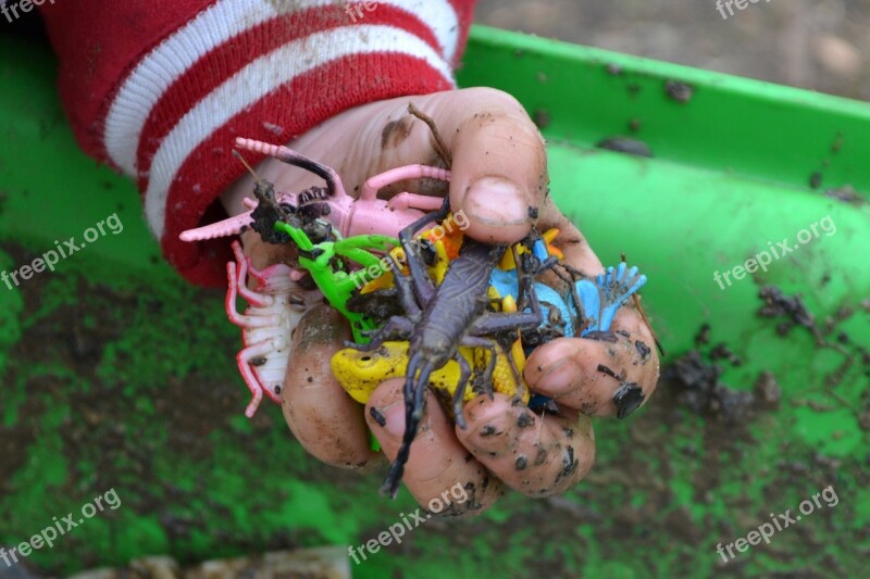 Hand Children Dirt Toys Playing