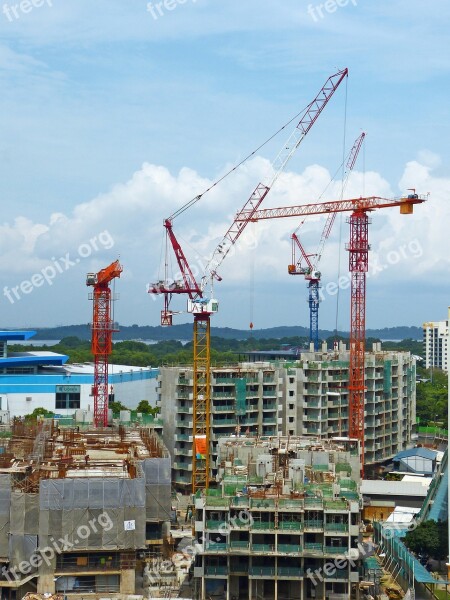 Construction Site Crane Building Construction Helmet