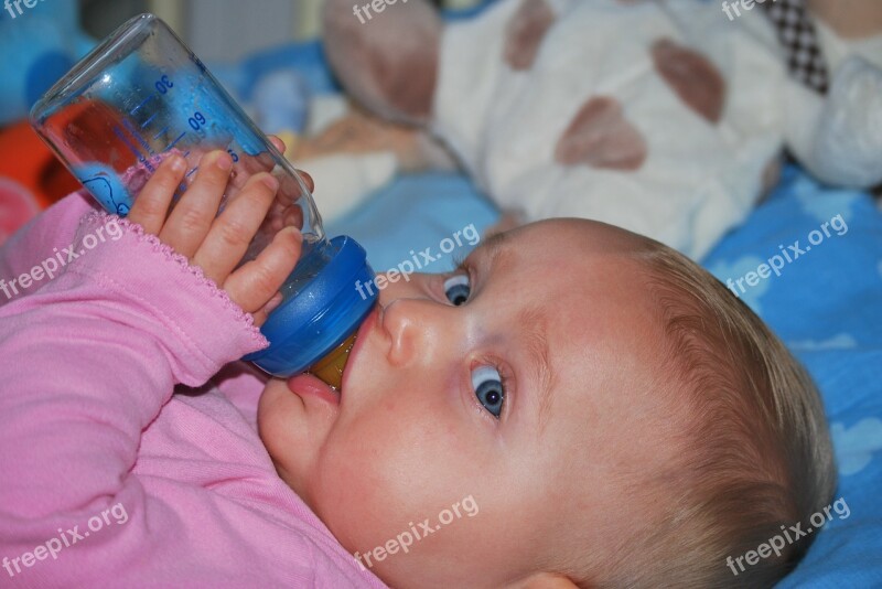 Child Baby People Drinking Girl