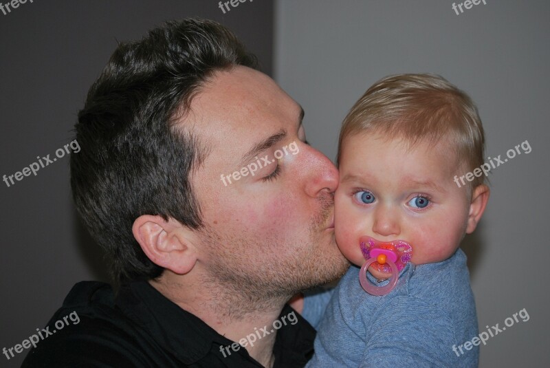 Father With Child Baby Kiss Love Free Photos