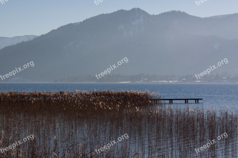 Lake Mountains Panorama Bank Sky