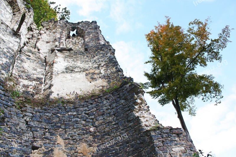 Castle Tower Ruin Building Lapsed In North Rhine Westphalia