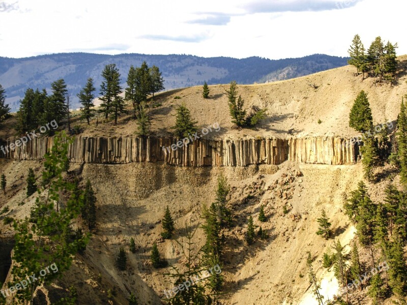 Erosion Yellowstone National Park Wyoming Usa Landscape